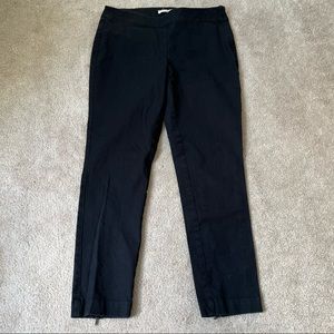 Eileen Fisher Petite Black Organic Cotton & Spandex Ankle Zip Pants Sz. PS